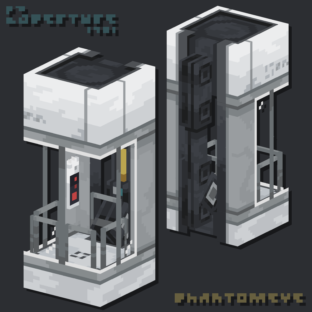 Low-poly pixelated model of an Elevator from Portal 2